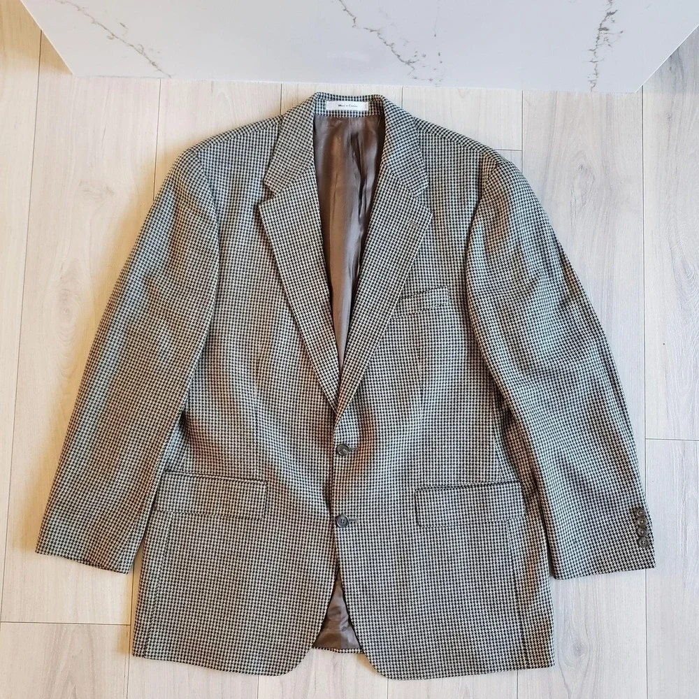 Vintage Polo University Club Ralph Lauren Jacket Mens 44 Brown Check Blazer